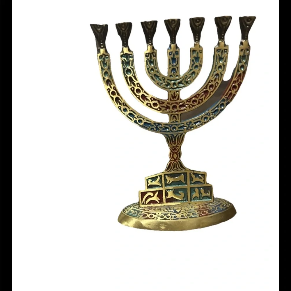Artistic Gold and Multicolor Menorah